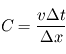 C = \frac{v \Delta t}{\Delta x}