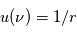 u(\nu)=1/r